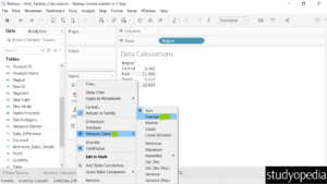 6. Set the aggregation level to Average in Tableau