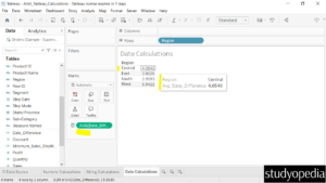 7. Date calculations implemented in Tableau