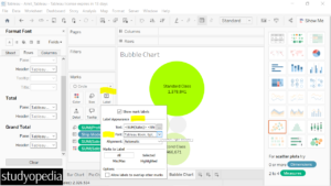 7. Set the font size for the labels in Bubble Chart in Tableau