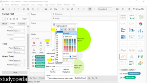 8. Change the font size for Tableau Bubble Chart