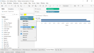 8. Right click to Add to Context in Tableau