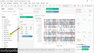 8. Set a new Color for the Gantt Chart in Tableau