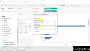 8. Sort by field in Tableau