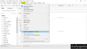 9. Create a Calculated Field a Tableau