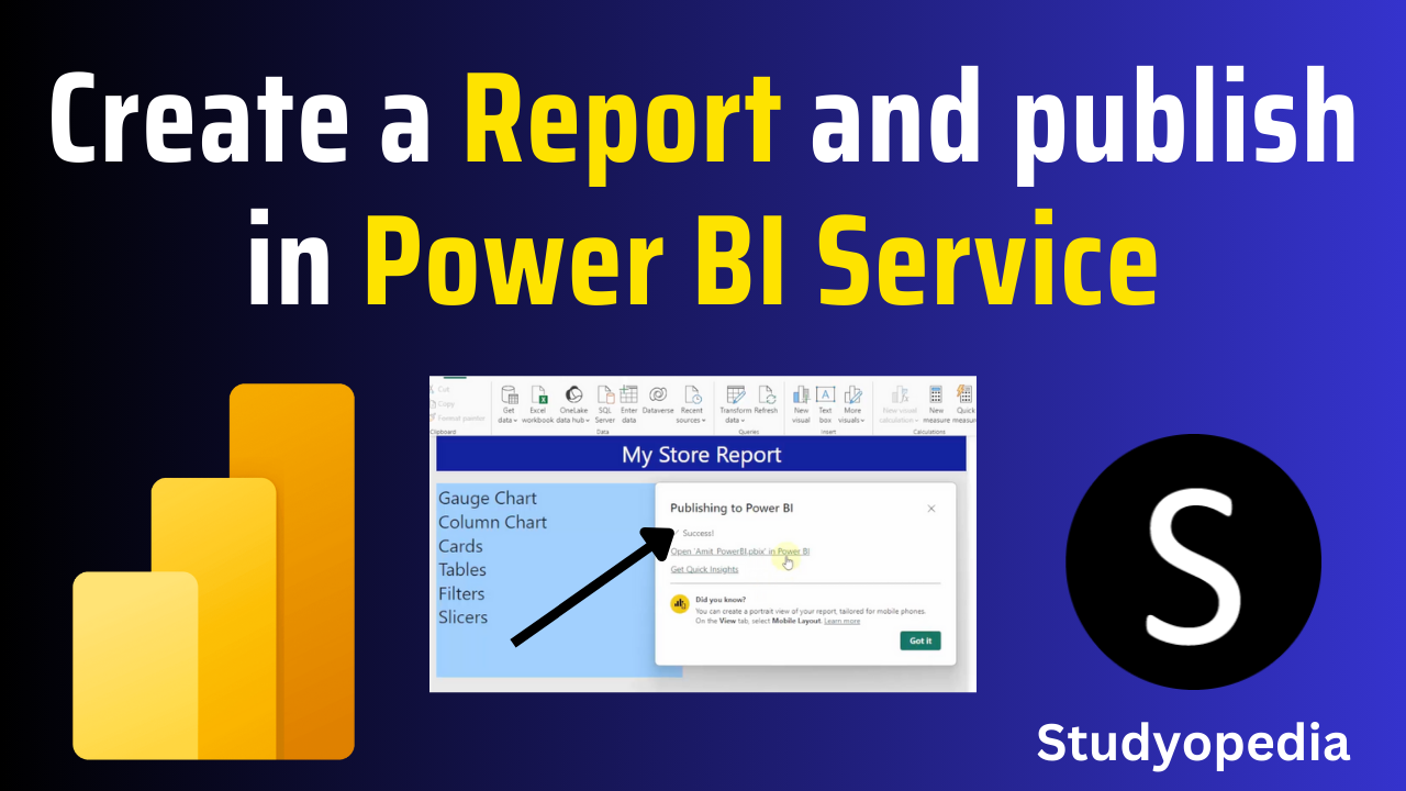 Create a Report and publish in Power BI Service