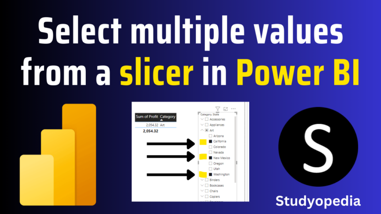Power BI - Select multiple values from a slicer - Studyopedia