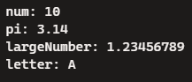 Output format specifiers