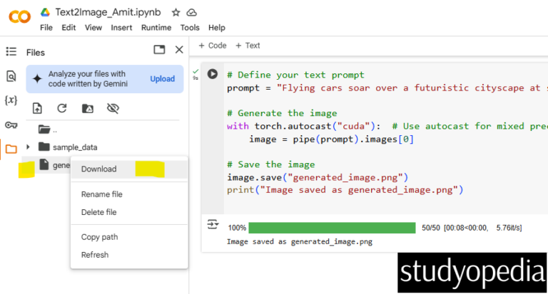 Text to Image using Hugging Face Diffusers - Studyopedia