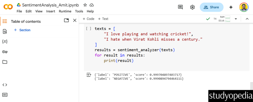 Sentiment Analysis with Hugging Face output