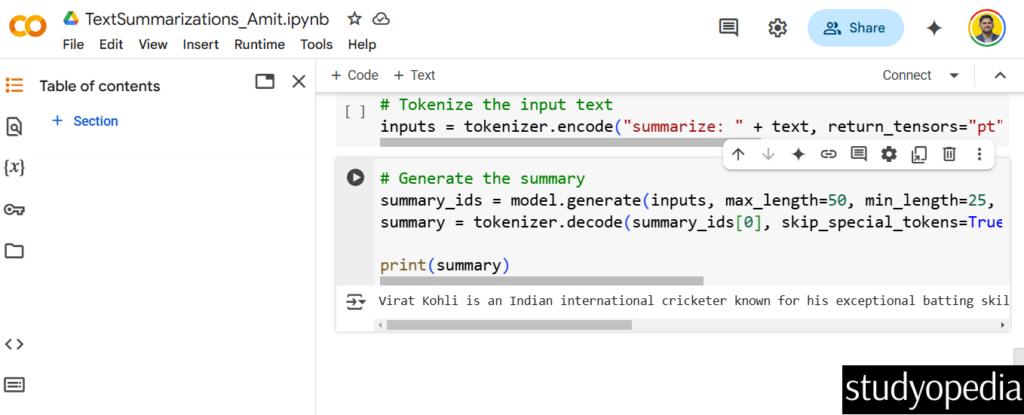 Text Summarizations with Hugging Face output