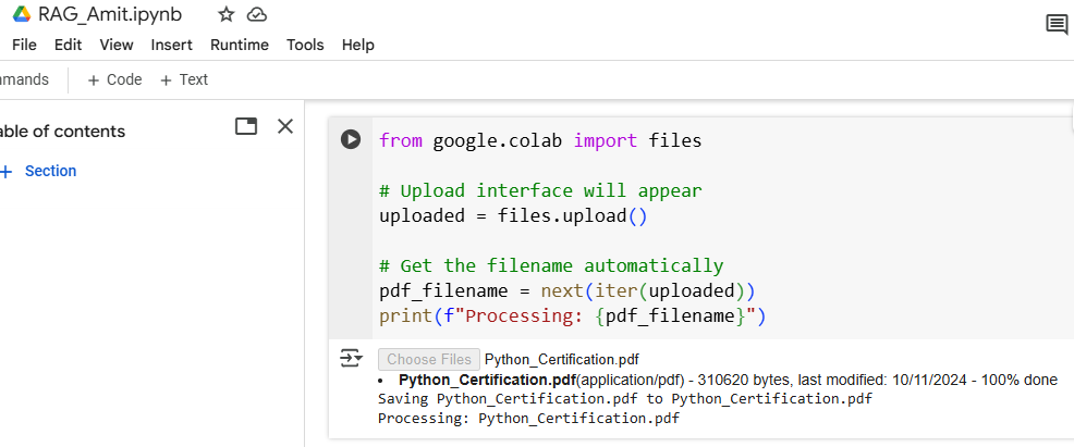 Upload PDF with RAG