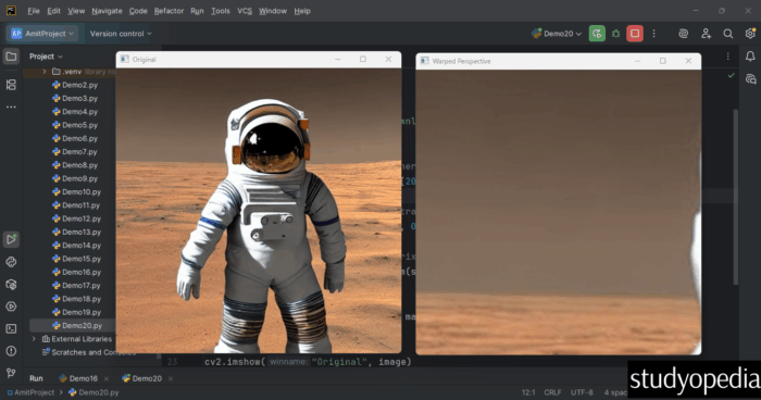 Perspective Transform Warping with OpenCV - Studyopedia