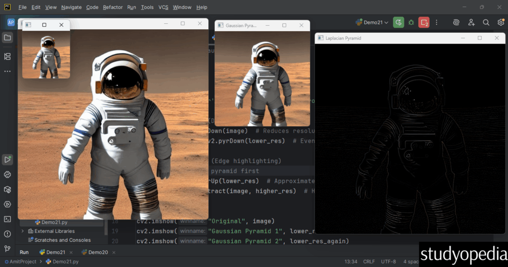 Image Pyramids Gaussian & Laplacian with OpenCV