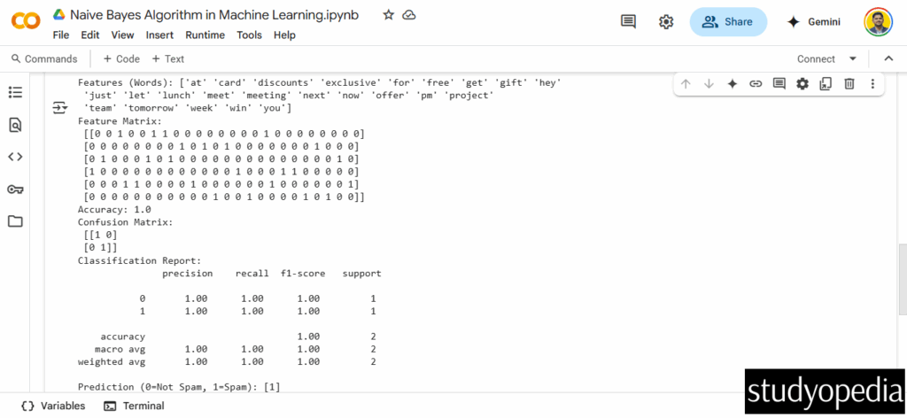Naive Bayes Algorithm in Machine Learning