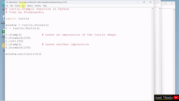 turtle.clearstamp() function in Python