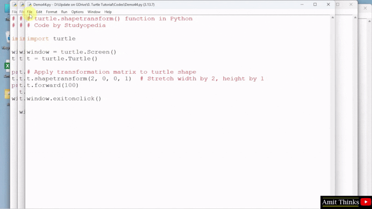 turtle.shearfactor() function in Python
