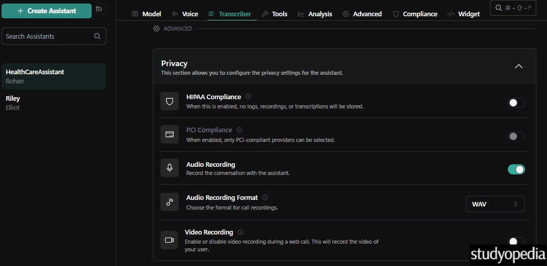 Configure Privacy and Compliance settings for the AI Agent