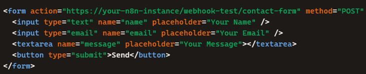 Webhook node example in n8n