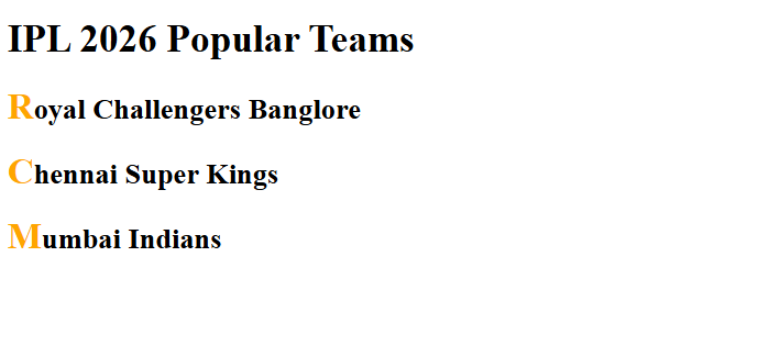 CSS firstletter pseudo element