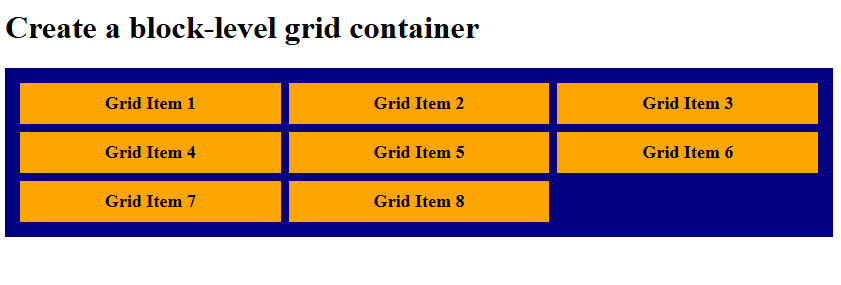 Create a block-level grid container