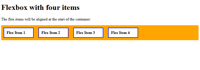 justify content flex start css