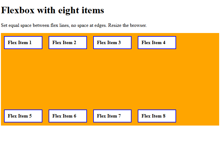 align content space between css