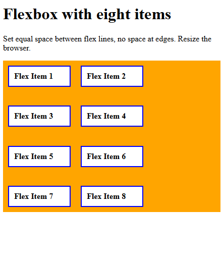 align content space between in css