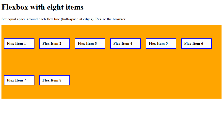 align content space around