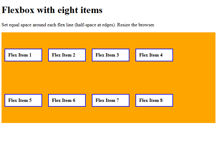 align content space around css