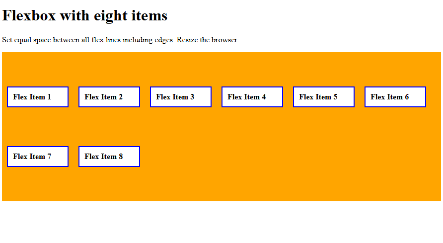 align content space evenly