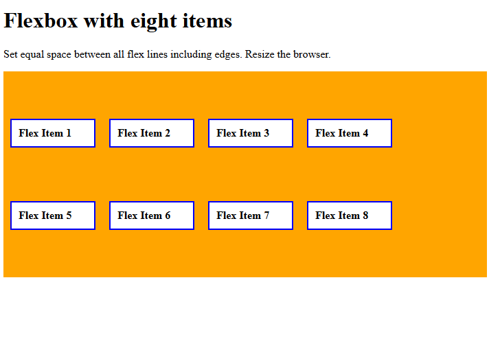 align content space evenly css
