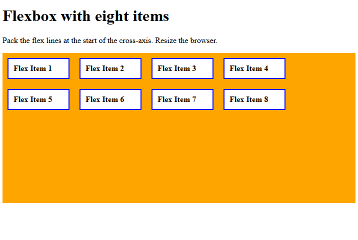 align content flex start css