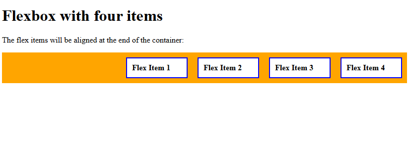 justify content flex end css