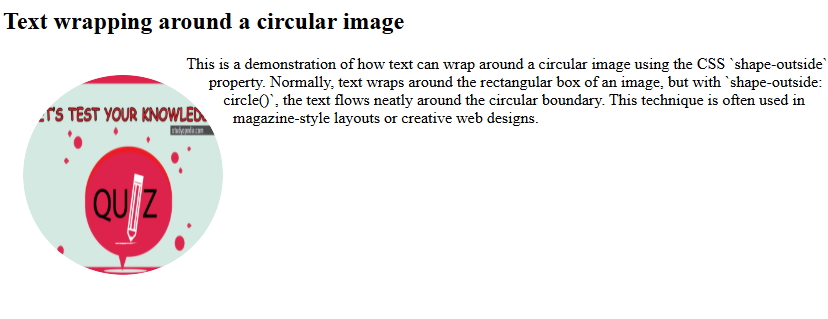 shape-outside property in css
