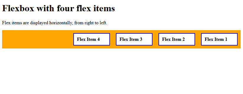 Flex direction row reverse