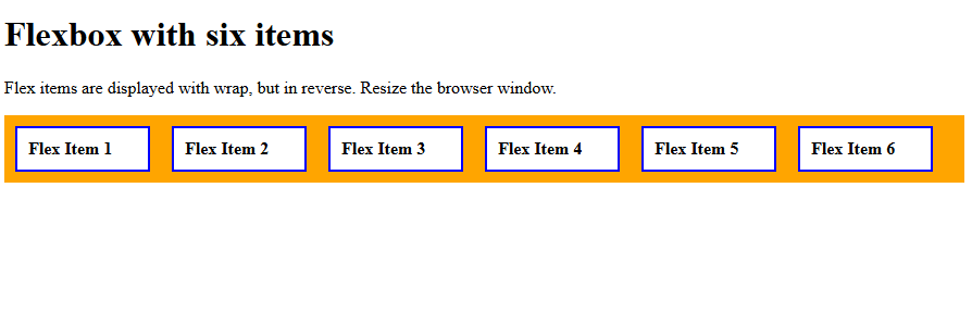 Flex wrap reverse