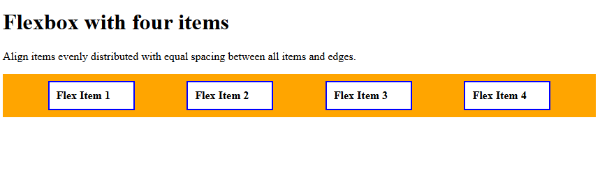 justify content space evenly css