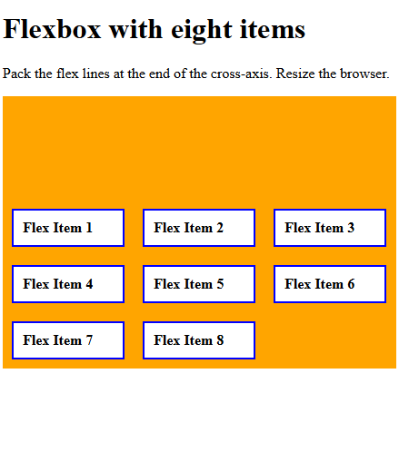 align content flex end in css
