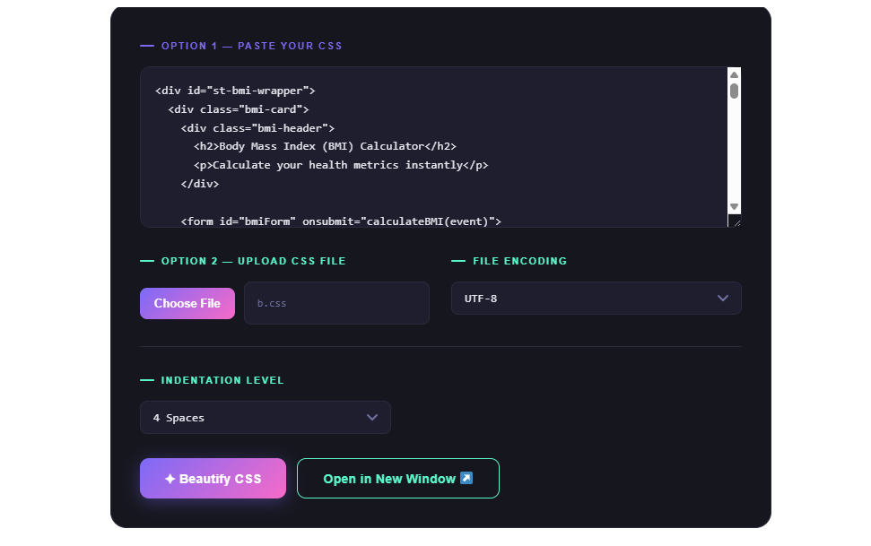 CSS Beautifier - Studyopedia