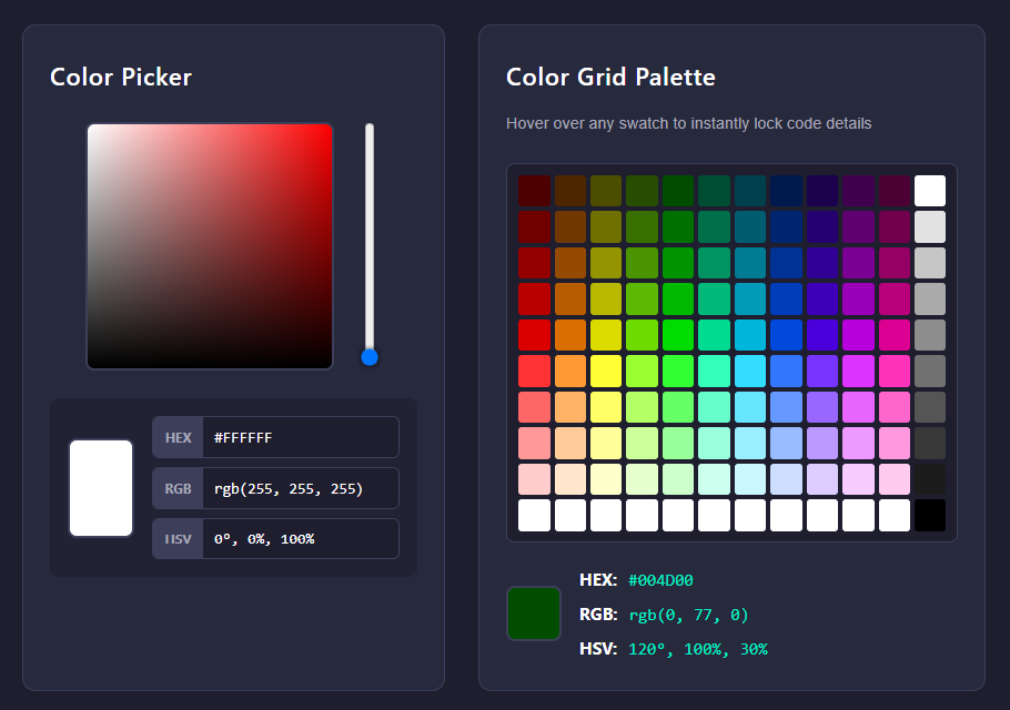 Bootstrap Colour Picker Hexagonal Python Example Code HTML Color Picker and Color Codes - Studyopedia