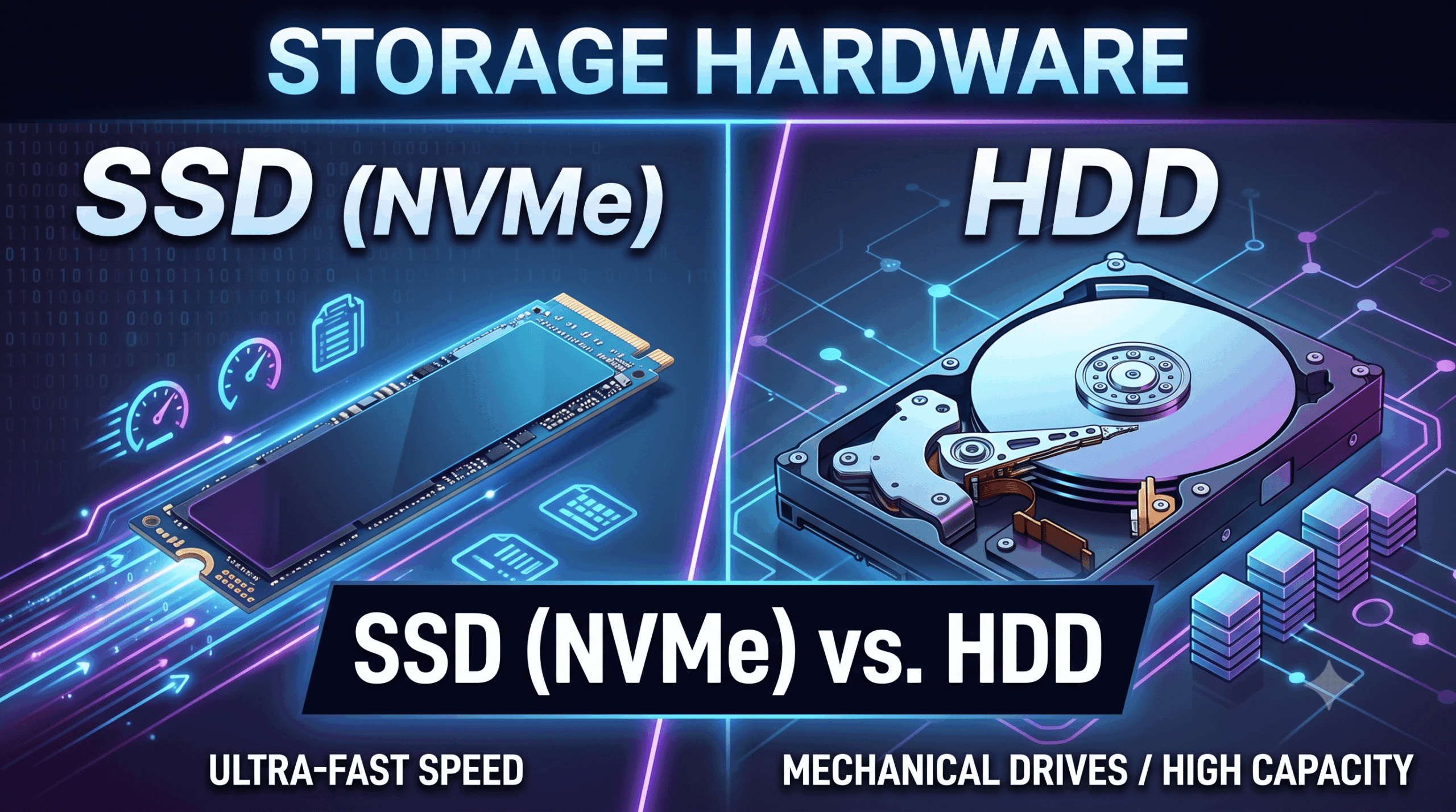 Differences SSD (NVMe) vs. HDD