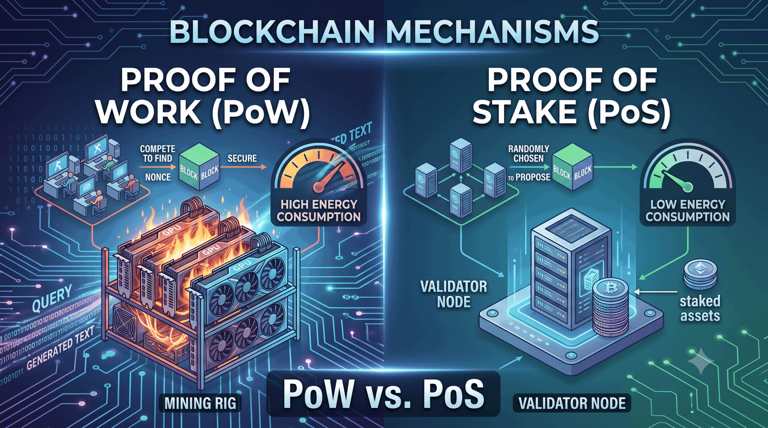 Differences Proof of Work (PoW) vs. Proof of Stake (PoS) Blockchain
