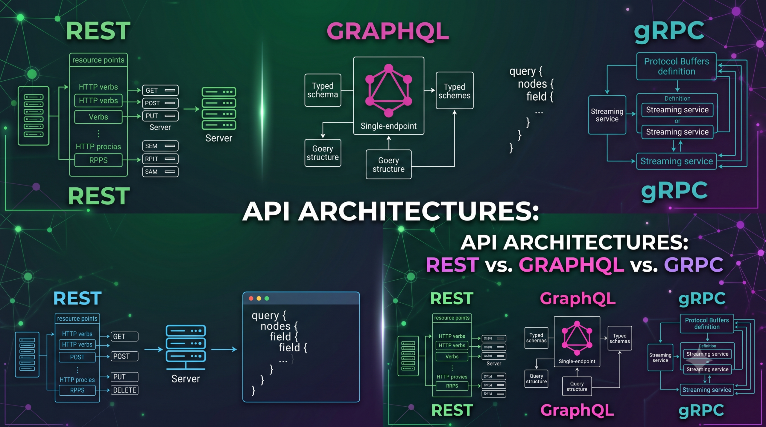 Differences REST vs. GraphQL vs. gRPC