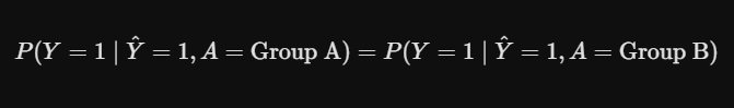 Predictive Rate Parity (Equalized Precision)